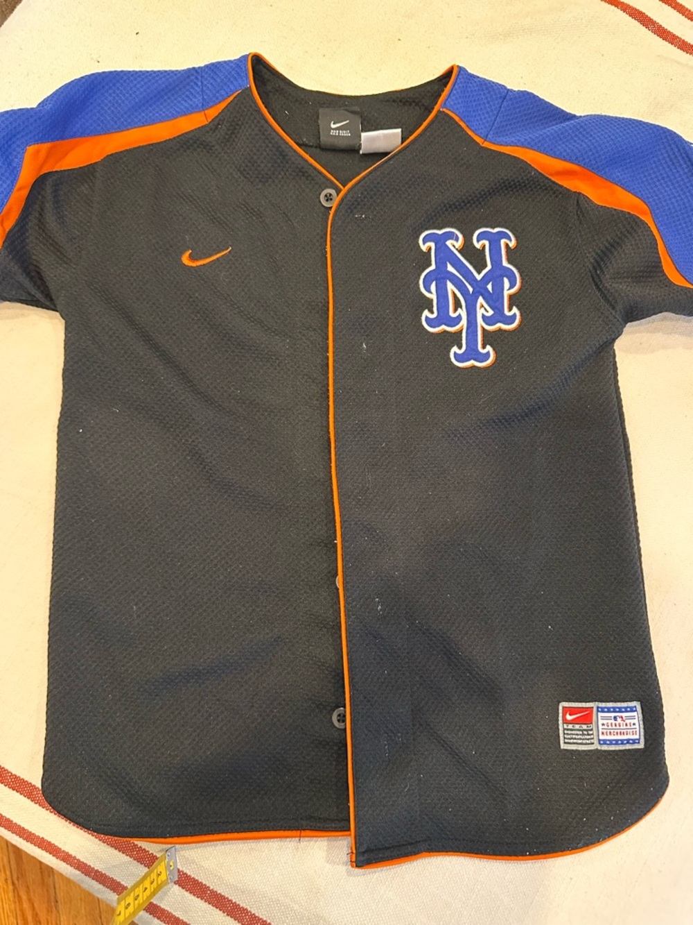 Nike New York Mets Black & Blue Baseball Jersey with Orange Trim